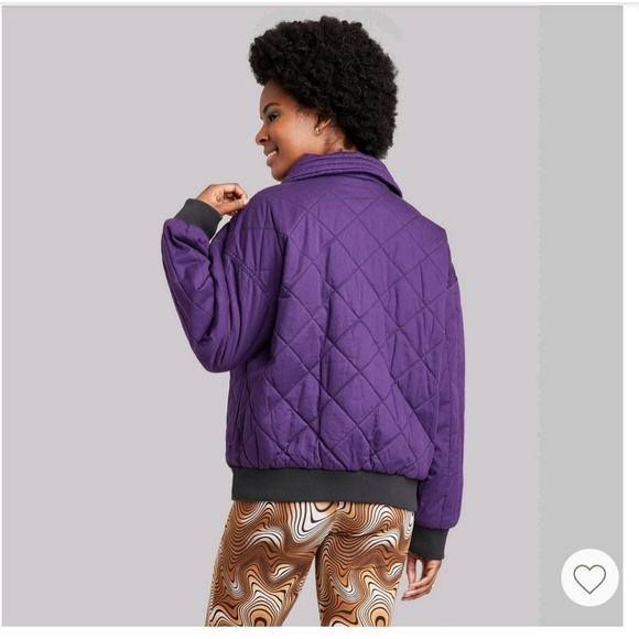 Wild Fable Women's Woven Quilted Bomber Jacket - Picture 3 of 7